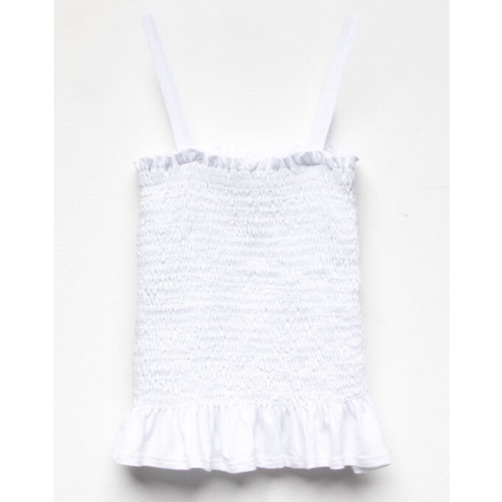 FULL TILT Smocked White Girls Tank Top ~ Size XS